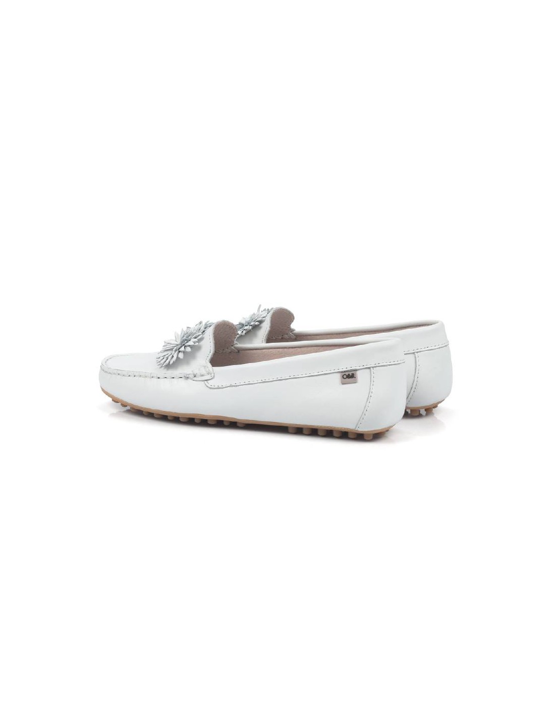 ortiz & reed Mocasines de mujer de piel con antifaz color blanco W-SEBLUME-BLANCO Rebajas top
