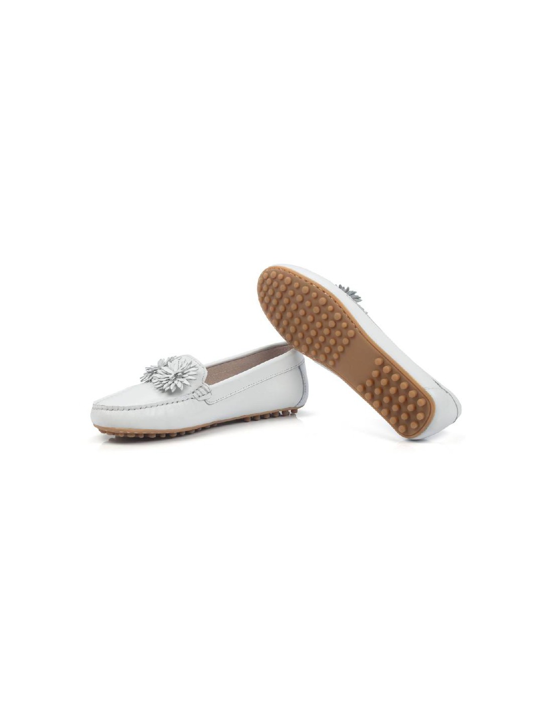 ortiz & reed Mocasines de mujer de piel con antifaz color blanco W-SEBLUME-BLANCO Rebajas top
