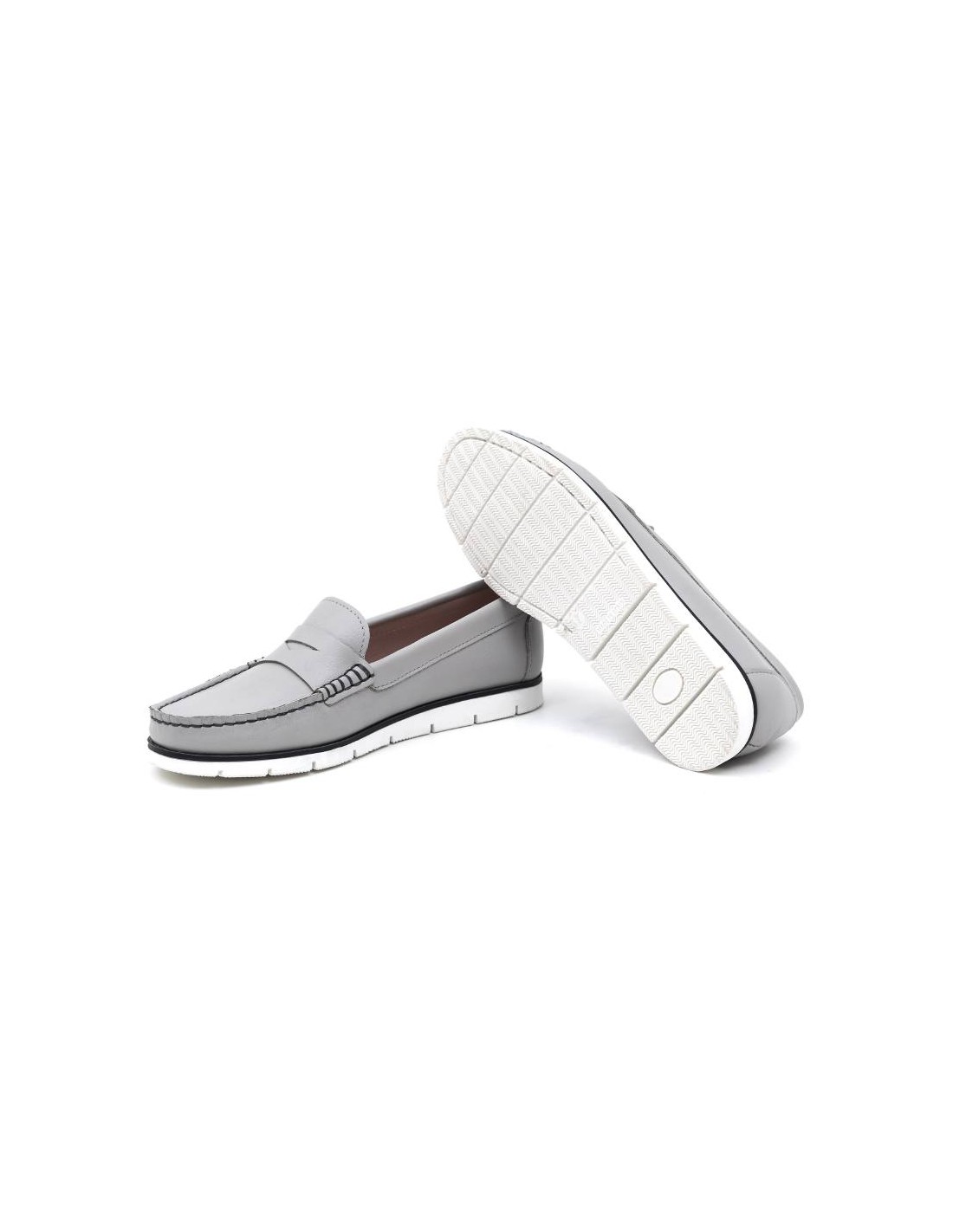 ortiz & reed Mocasines de mujer de piel con antifaz color gris W-CRINA-PERLA Envío gratis