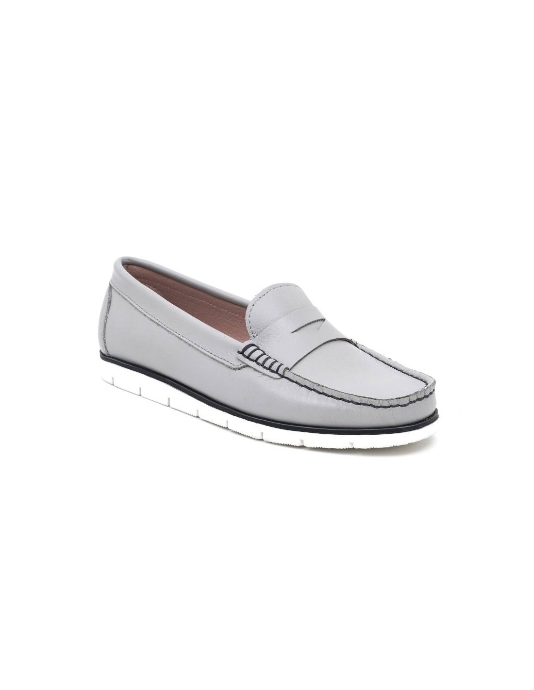 ortiz & reed Mocasines de mujer de piel con antifaz color gris W-CRINA-PERLA Envío gratis