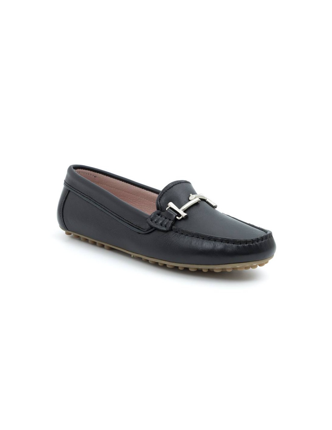 ortiz & reed Mocasines de mujer de piel con hebilla color azul W-SARENOR-NEGRO Envío gratis