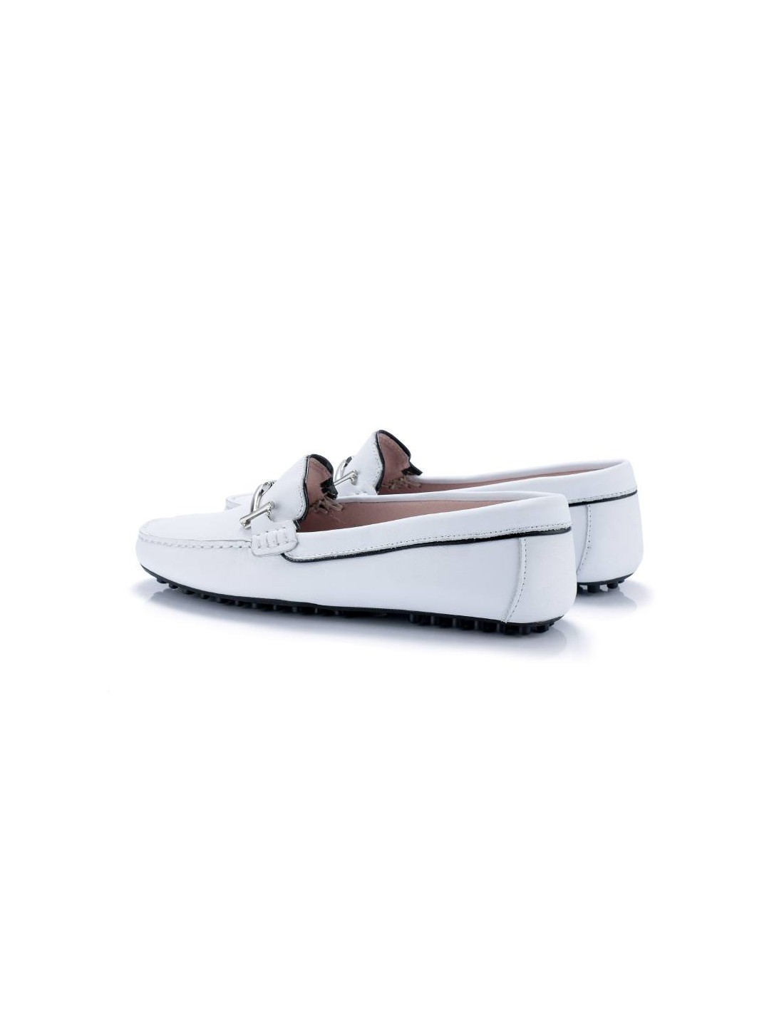 ortiz & reed Mocasines de mujer de piel con hebilla color blanco W-SARENOR-BLANCO Últimos 3 días