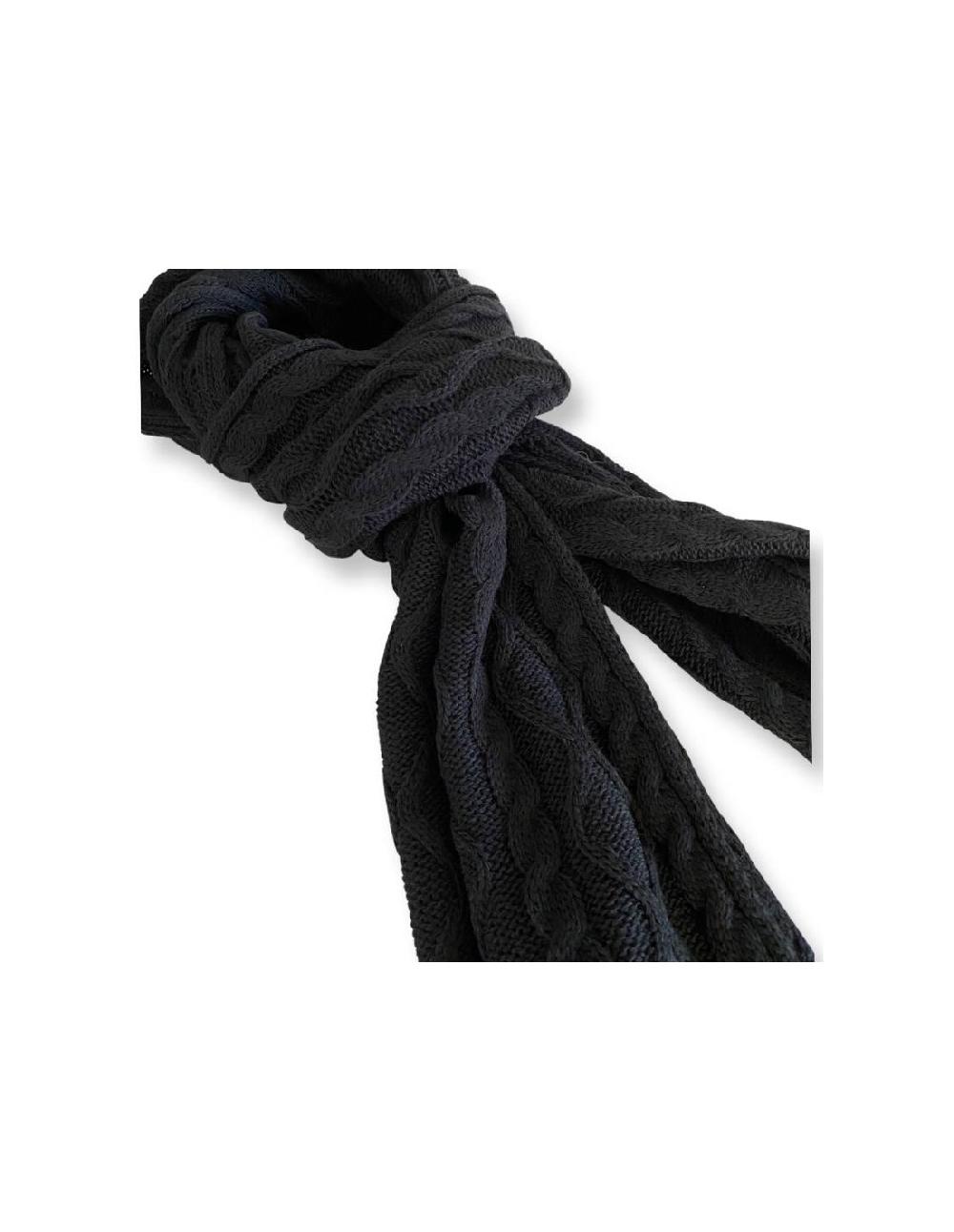 ortiz & reed Set de mujer tejida trenzado color negro SET-VALENTINA-NEGRO ÚLTIMAS EDICIONES