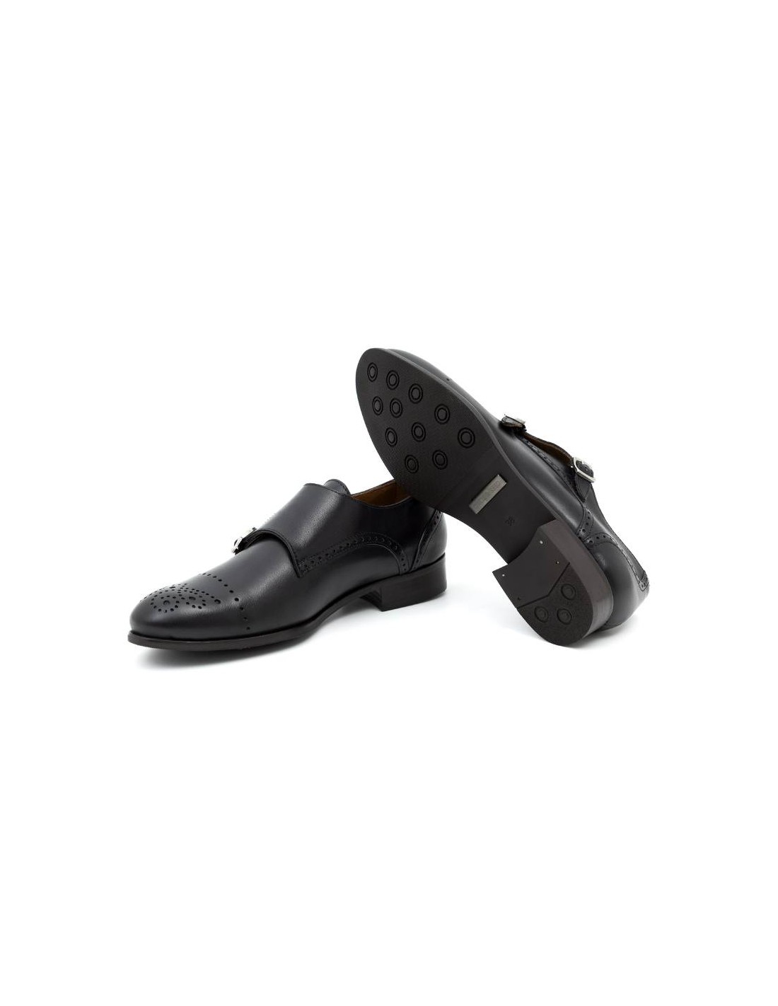 ortiz & reed Zapato de Vestir de charol con dos hebillas color negro W-FLORELI-NEGRO Promoción por tiempo limitado