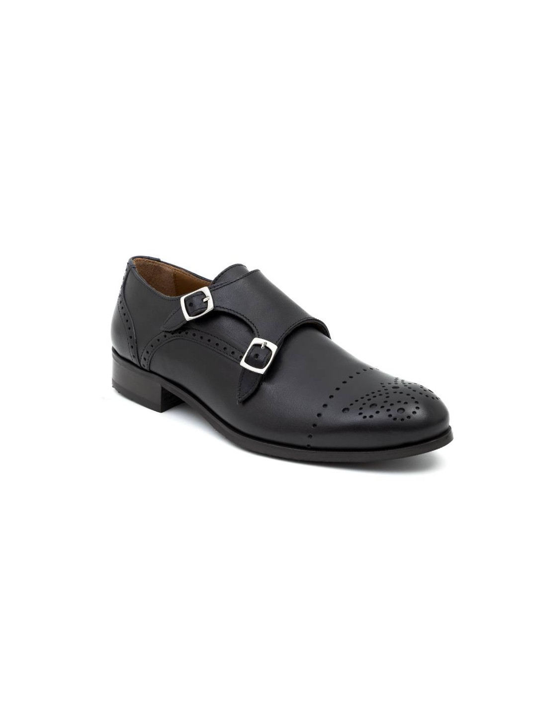 ortiz & reed Zapato de Vestir de charol con dos hebillas color negro W-FLORELI-NEGRO Promoción por tiempo limitado