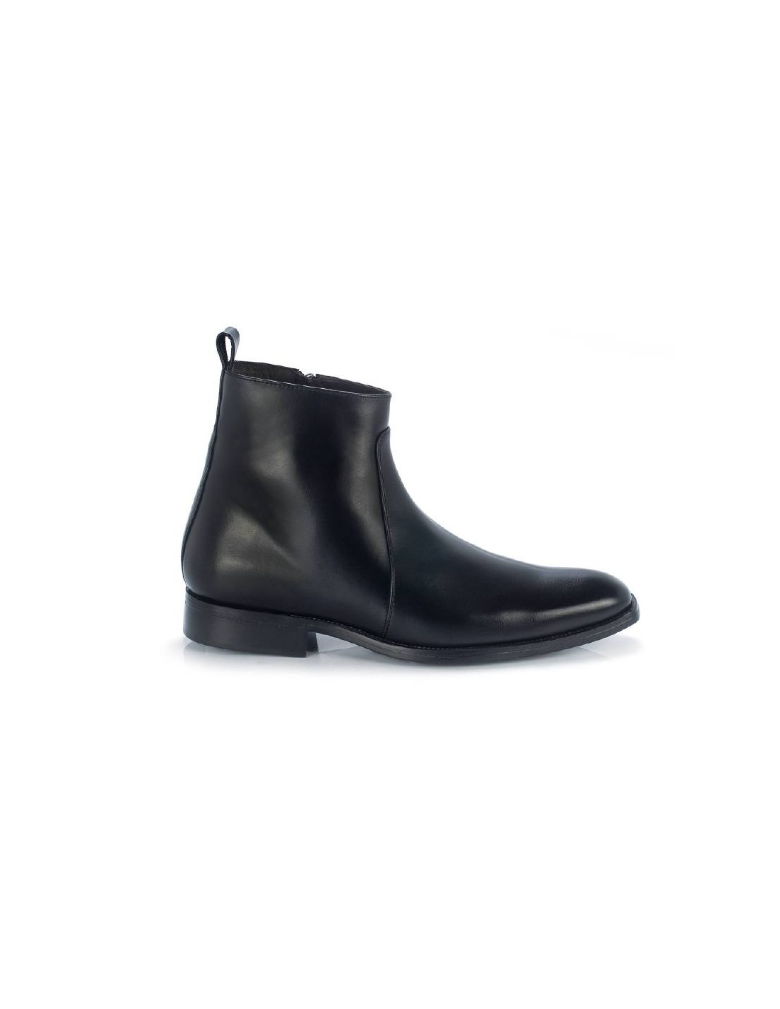 ortiz & reed Botín de piel liso color negro ELZIP-NEGRO Superdescuento