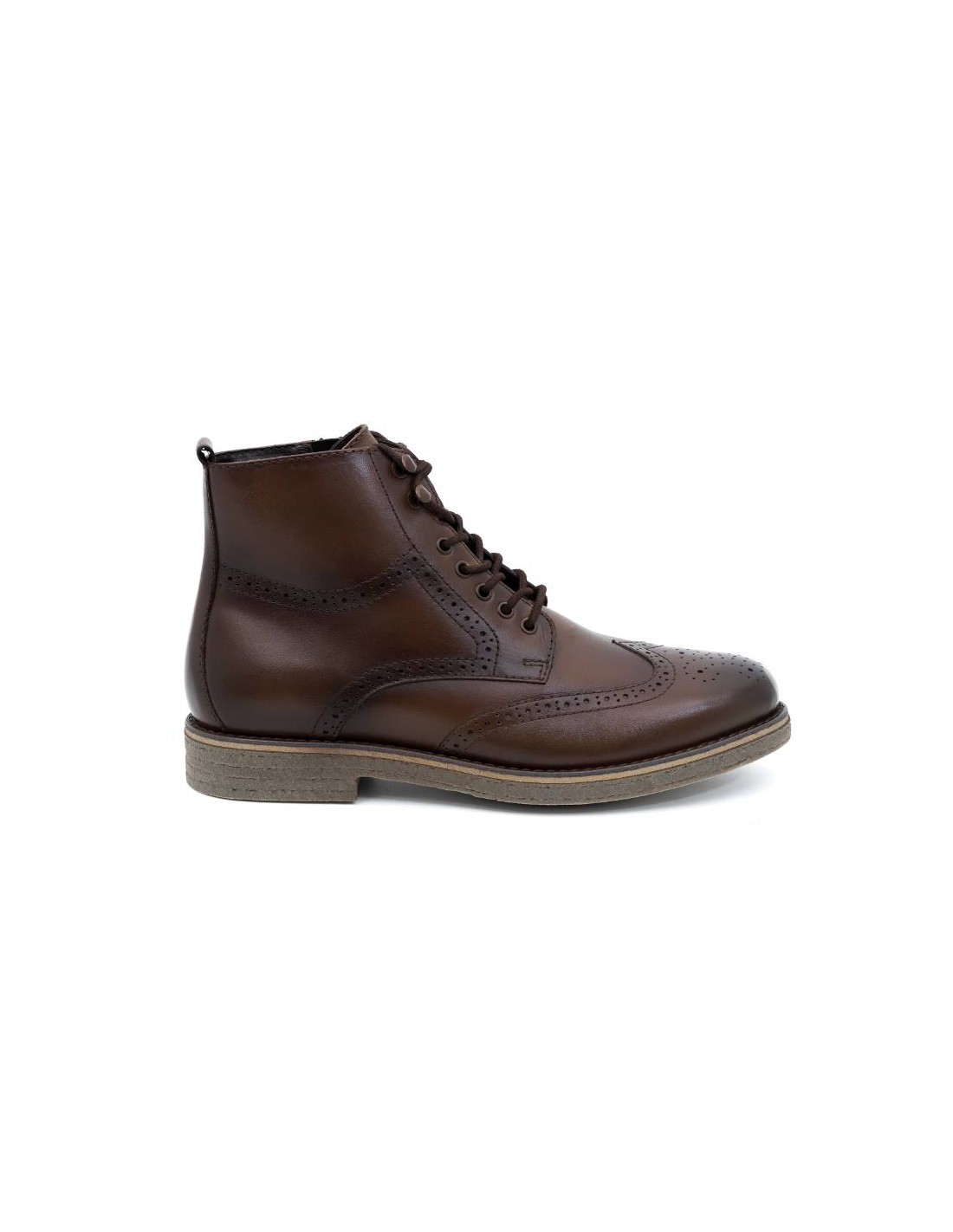 ortiz & reed Botín de piel semi-brogado color marrón BERLIN-BROWN Grandes descuentos
