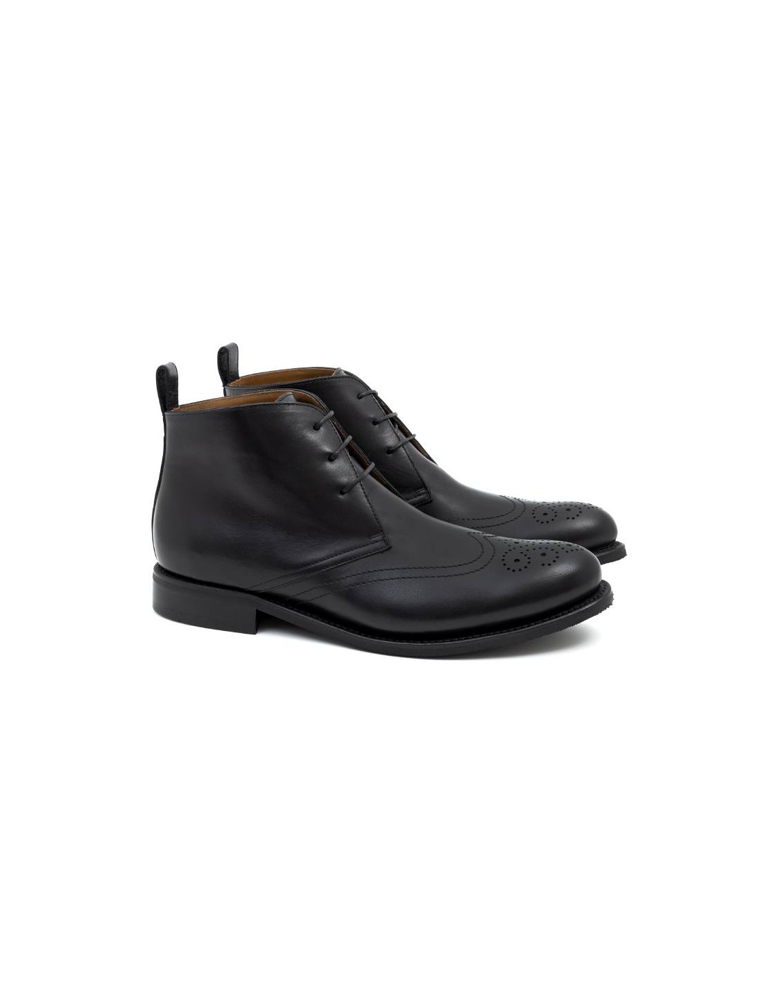 ortiz & reed Botín de piel tintado a mano color negro GRESATMAN-NEGRO
