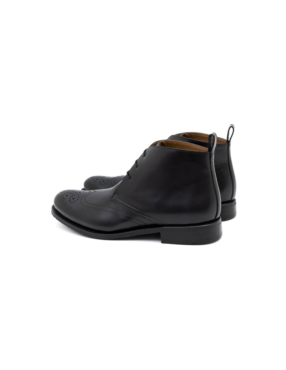 ortiz & reed Botín de piel tintado a mano color negro GRESATMAN-NEGRO Tienda de fábrica