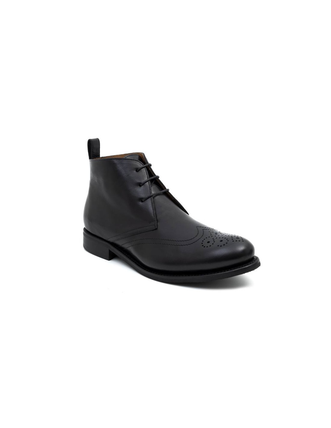 ortiz & reed Botín de piel tintado a mano color negro GRESATMAN-NEGRO Tienda de fábrica