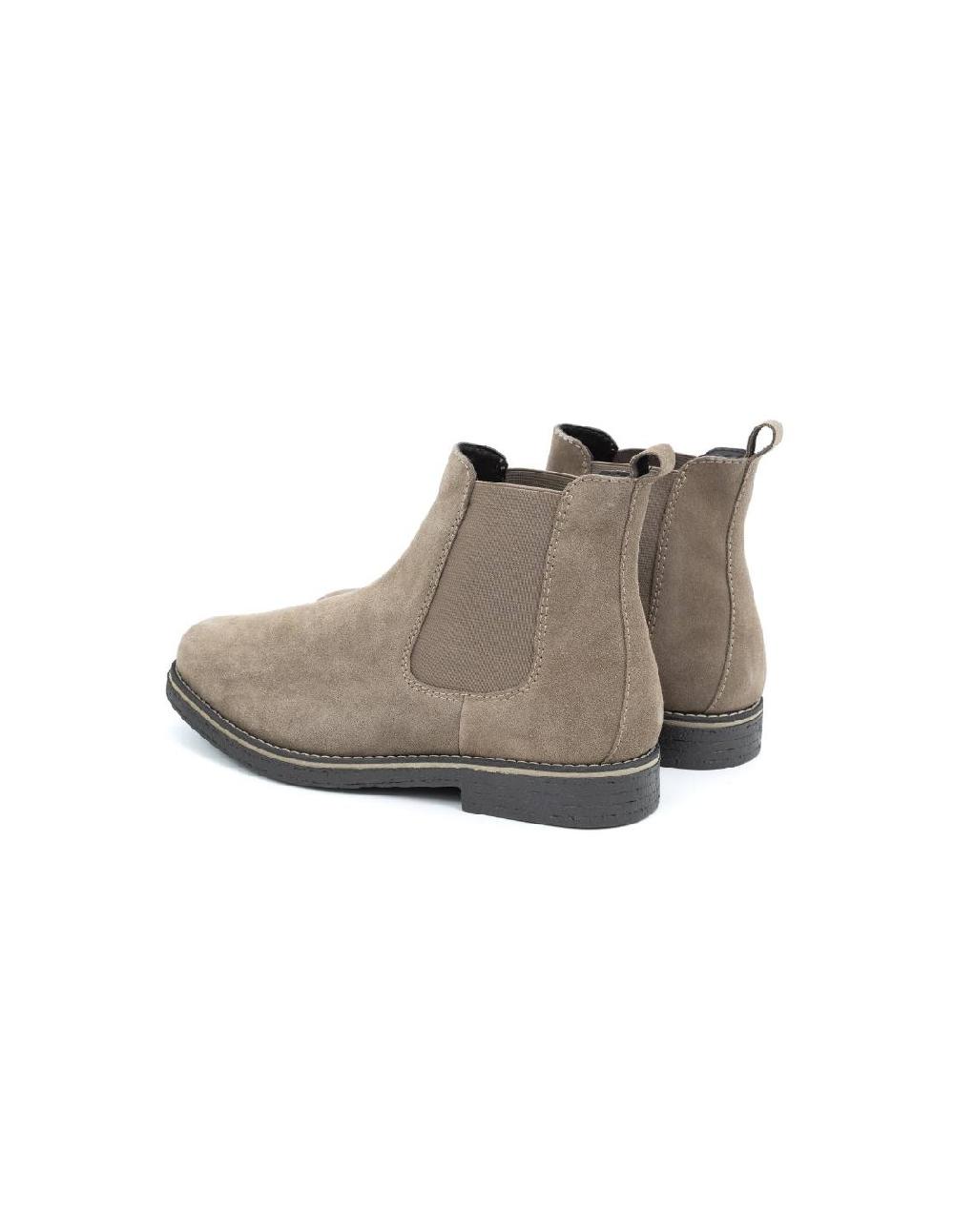 ortiz & reed Botínes Chelsea de ante con elástico lateral color beige SELOE-TAUPE Precios de Black Friday