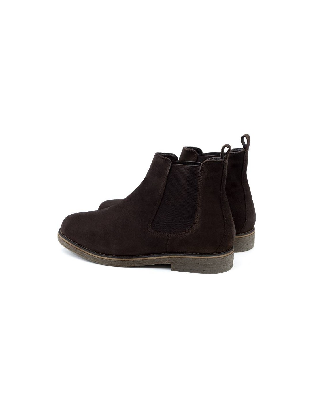 ortiz & reed Botínes Chelsea de ante con elástico lateral color marrón SERLIP-BROWN Oferta exclusiva