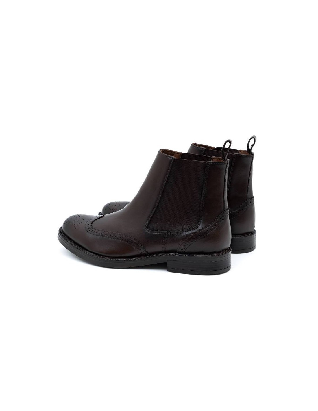ortiz & reed Botínes Chelsea de piel acabado a mano color marrón POTAFOR-CUERO Ofertas especiales