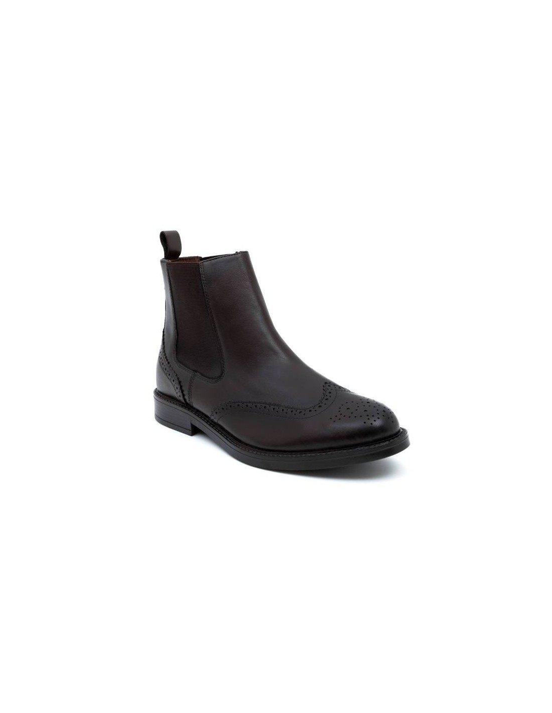 ortiz & reed Botínes Chelsea de piel acabado a mano color marrón POTAFOR-CUERO Ofertas especiales