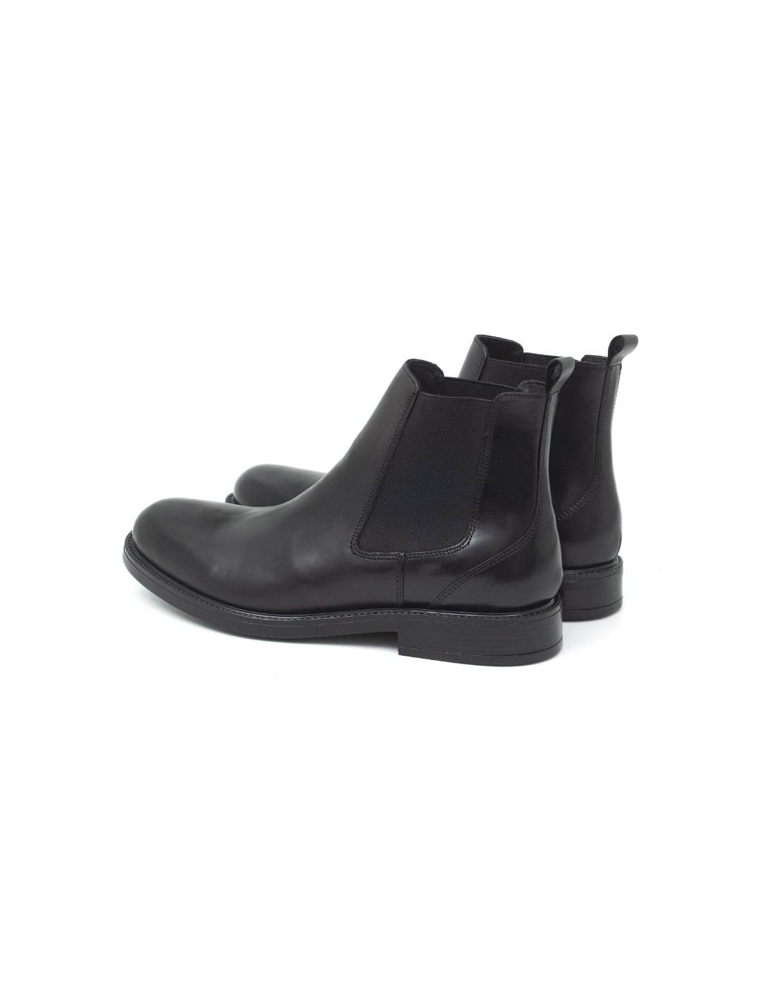 ortiz & reed Botínes Chelsea de piel acabado a mano color negro PRASOV-NEGRO Precio ultrabajo