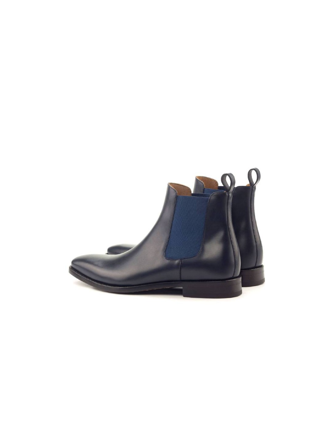 ortiz & reed Botínes Chelsea de piel con elástico lateral color azul LUCHIATO-NAVY 2025