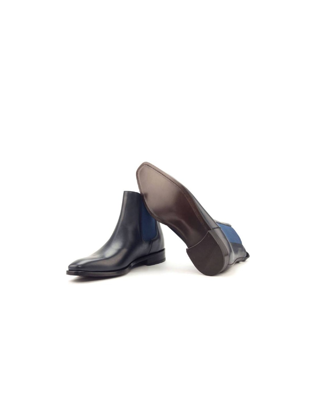ortiz & reed Botínes Chelsea de piel con elástico lateral color azul LUCHIATO-NAVY 2025
