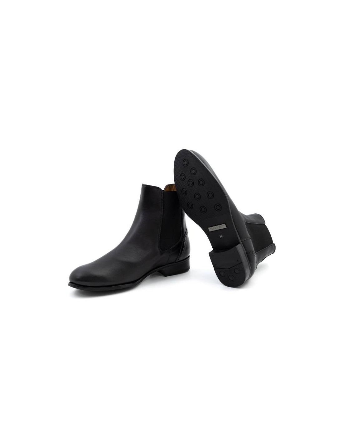 ortiz & reed Botines de mujer de piel liso color negro W-CREED-NEGRO En línea