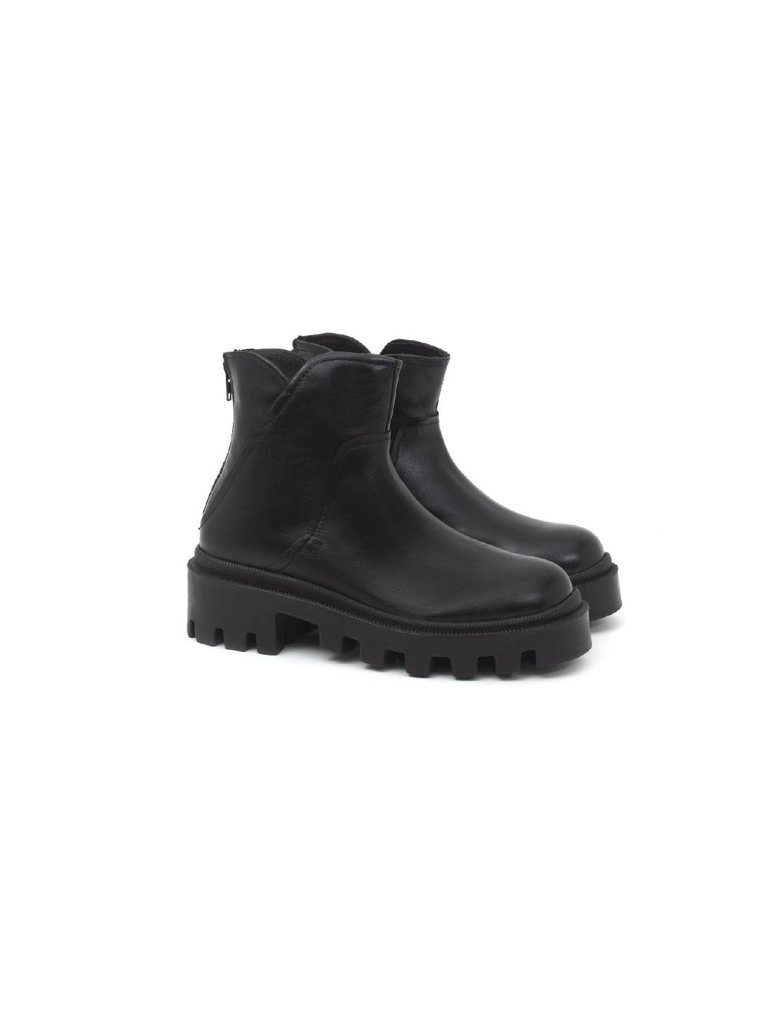 ortiz & reed Botines de mujer de piel liso color negro W-NEPOR-BLACK