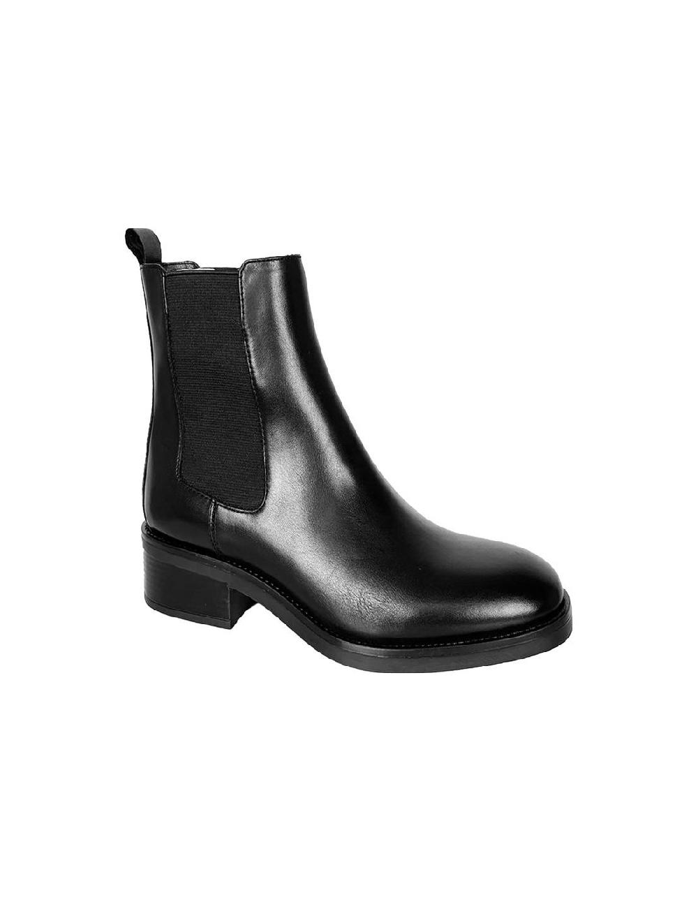 ortiz & reed Botines de mujer de piel liso color negro W-NEROR-NEGRO Rebajas