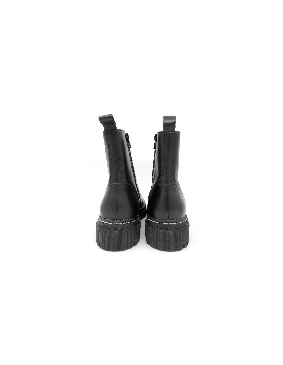 ortiz & reed Botines de mujer de piel liso color negro W-PARROR-NEGRO Ofertas
