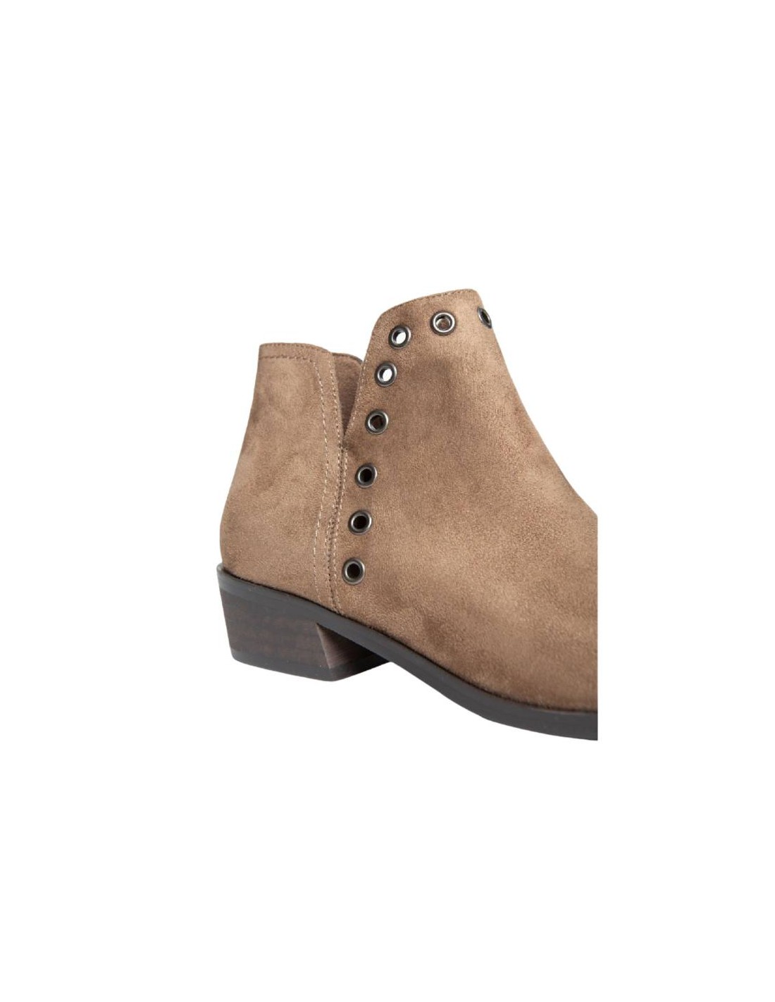 ortiz & reed Botines de mujer de terciopelo con aplique metálico color beige W-CAROLA-BEIGE Venta caliente