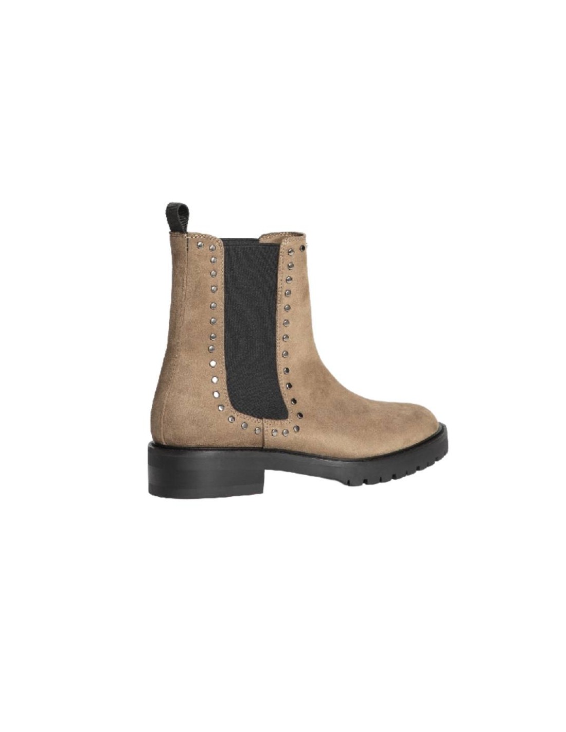 ortiz & reed Botines de mujer de terciopelo con aplique metálico color beige W-CHASIMOR-TAUPE En oferta