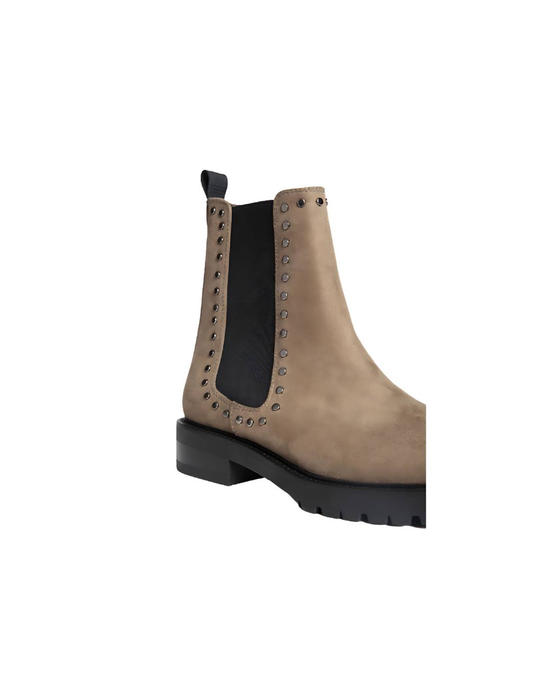 ortiz & reed Botines de mujer de terciopelo con aplique metálico color beige W-CHASIMOR-TAUPE En oferta