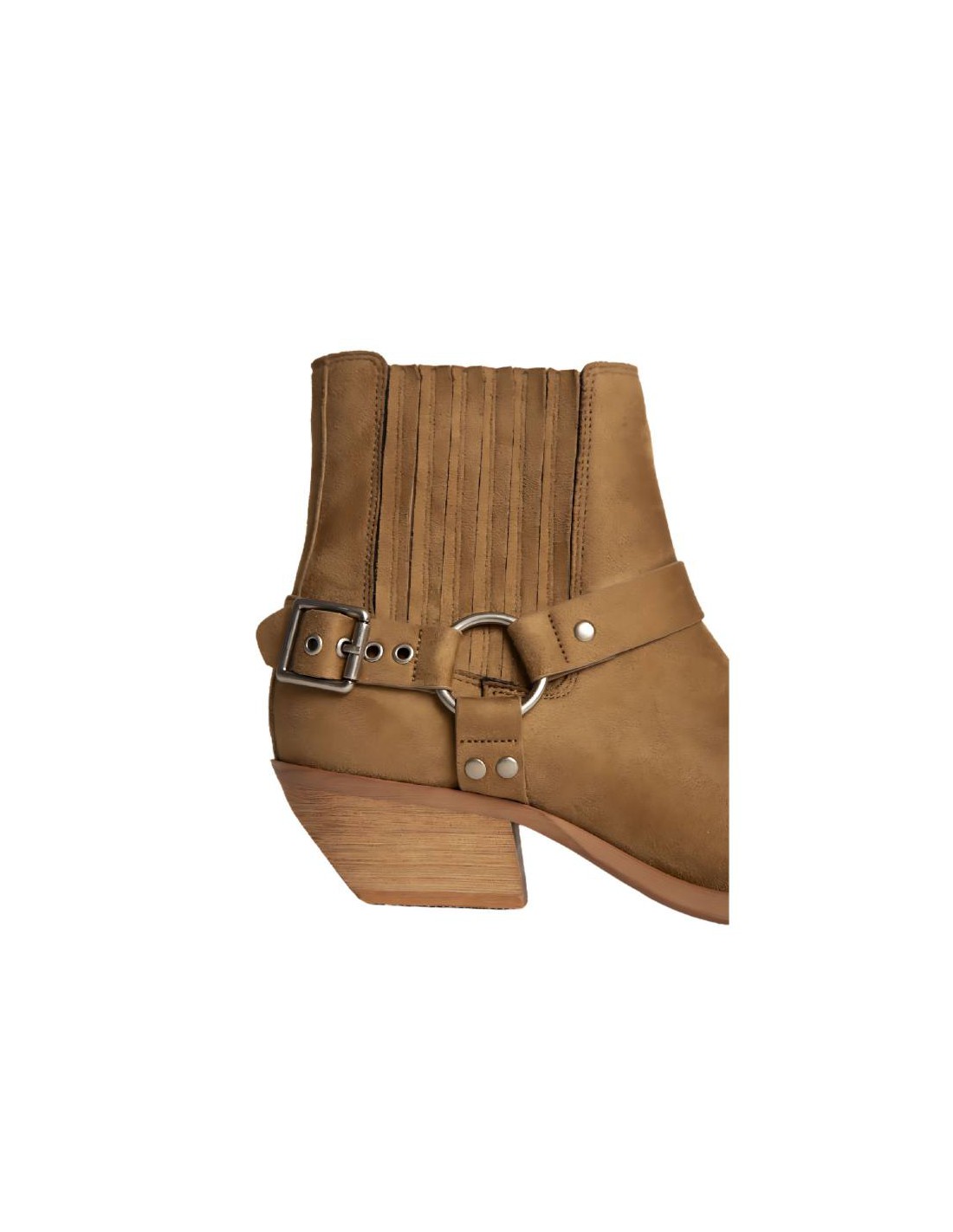 ortiz & reed Botines de mujer de terciopelo con aplique metálico color beige W-CHATOR-BEIGE Gran oferta