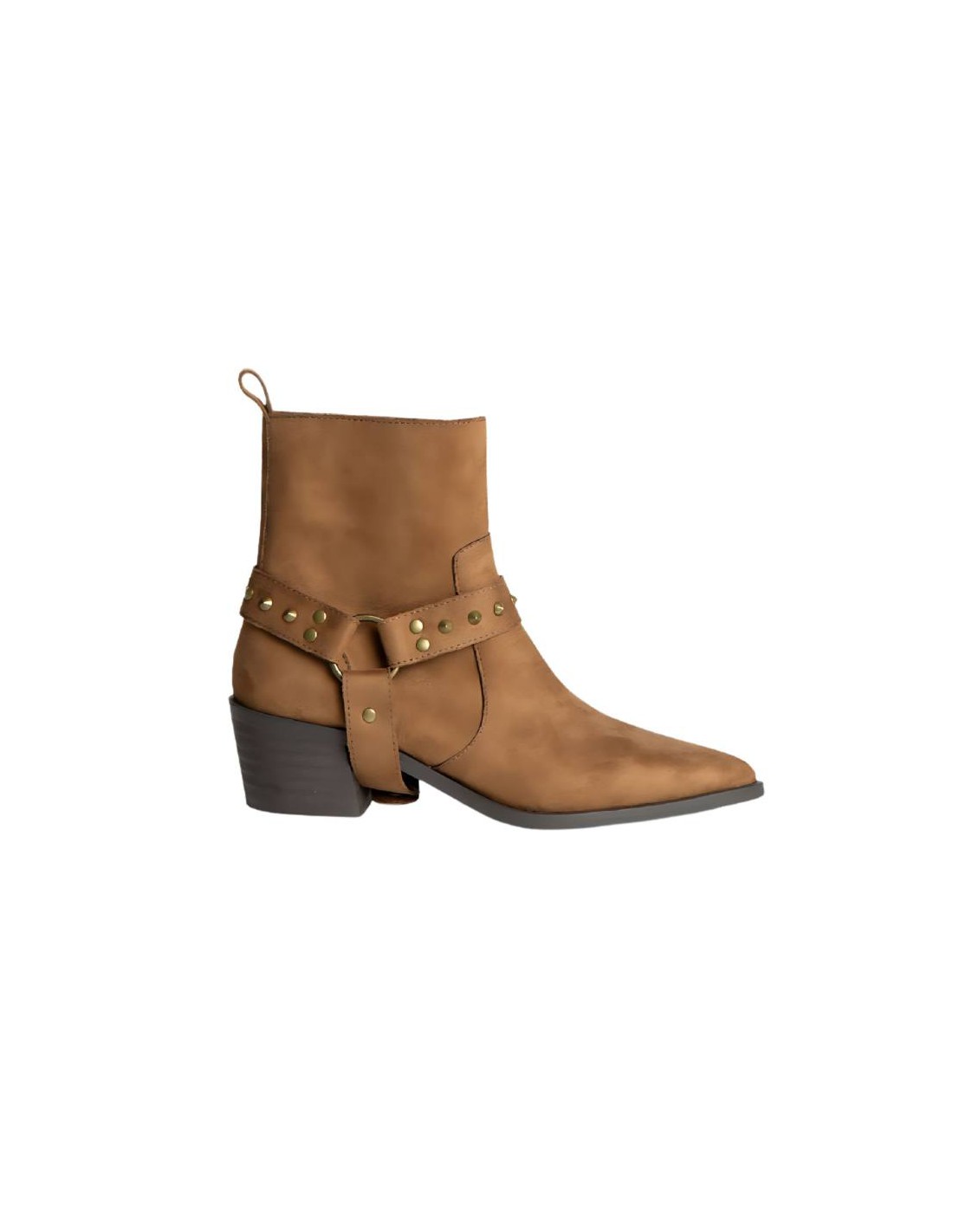 ortiz & reed Botines de mujer de terciopelo con aplique metálico color beige W-CHIAROR-BEIGE