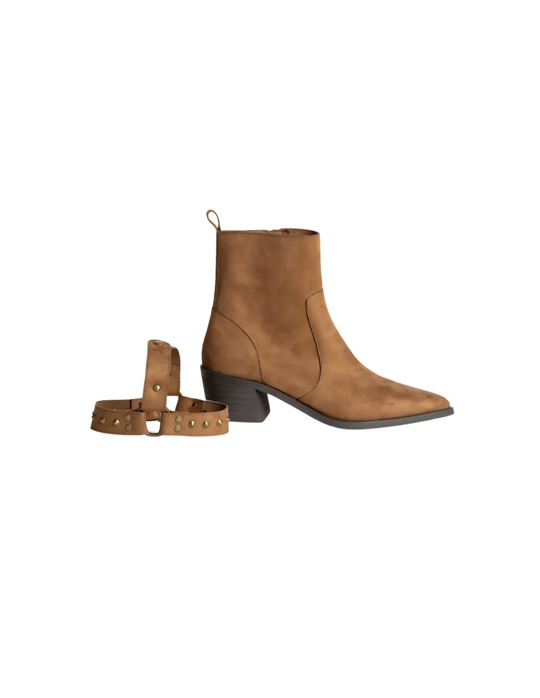 ortiz & reed Botines de mujer de terciopelo con aplique metálico color beige W-CHIAROR-BEIGE Rebajas baratas