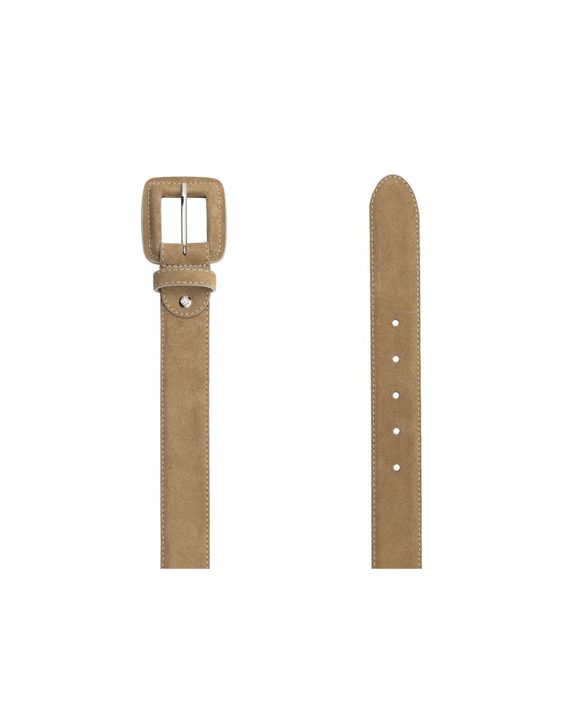 ortiz & reed Cinturón de mujer de ante con hebilla forrada color beige WB-SOKEN-CAMEL Liquidación