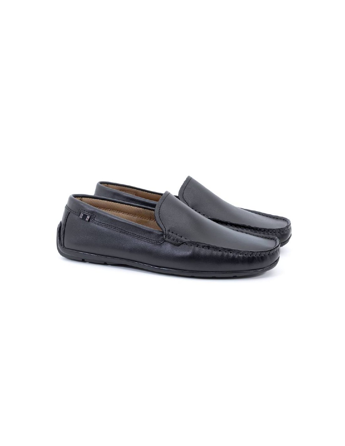 ortiz & reed Mocasín de piel de piso antideslizante color negro NUPIX-BLACK
