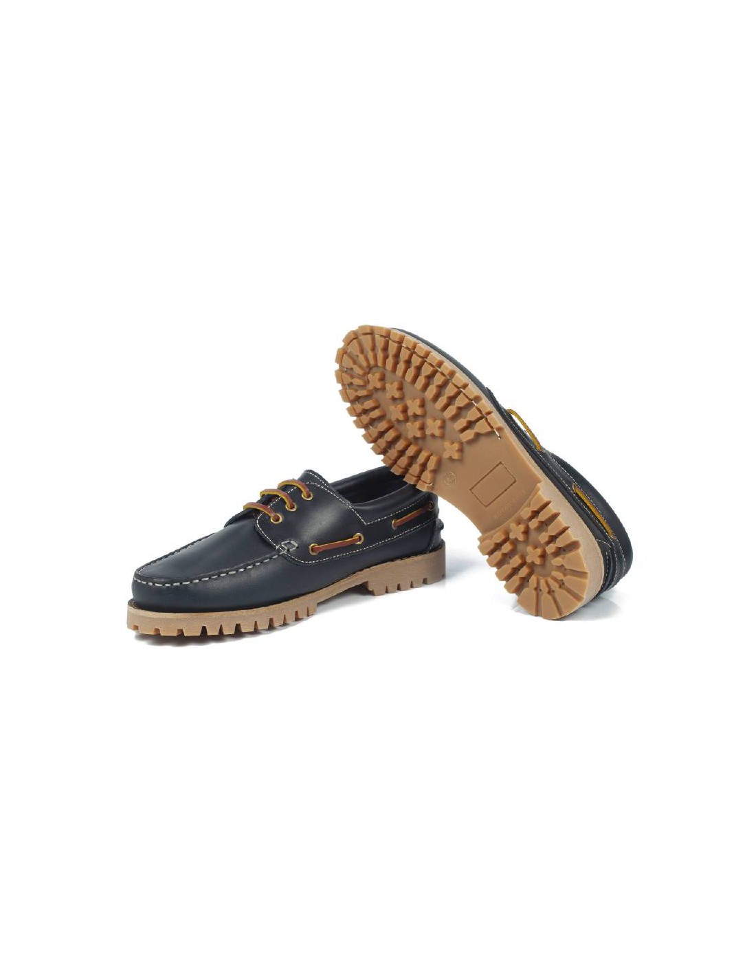 ortiz & reed Náutico de piel con cordón de piel color azul PAXTOR-MARINO Oferta especial de fábrica