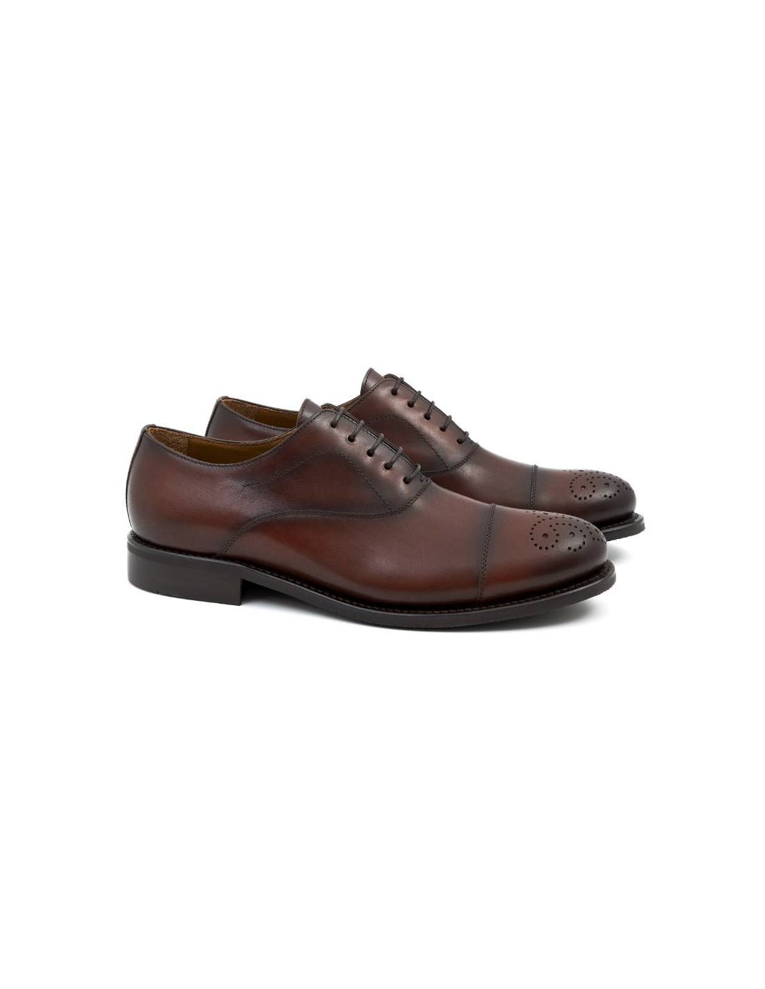 ortiz & reed Oxford de piel acabado a mano color cuero GRAFMEN-CUERO