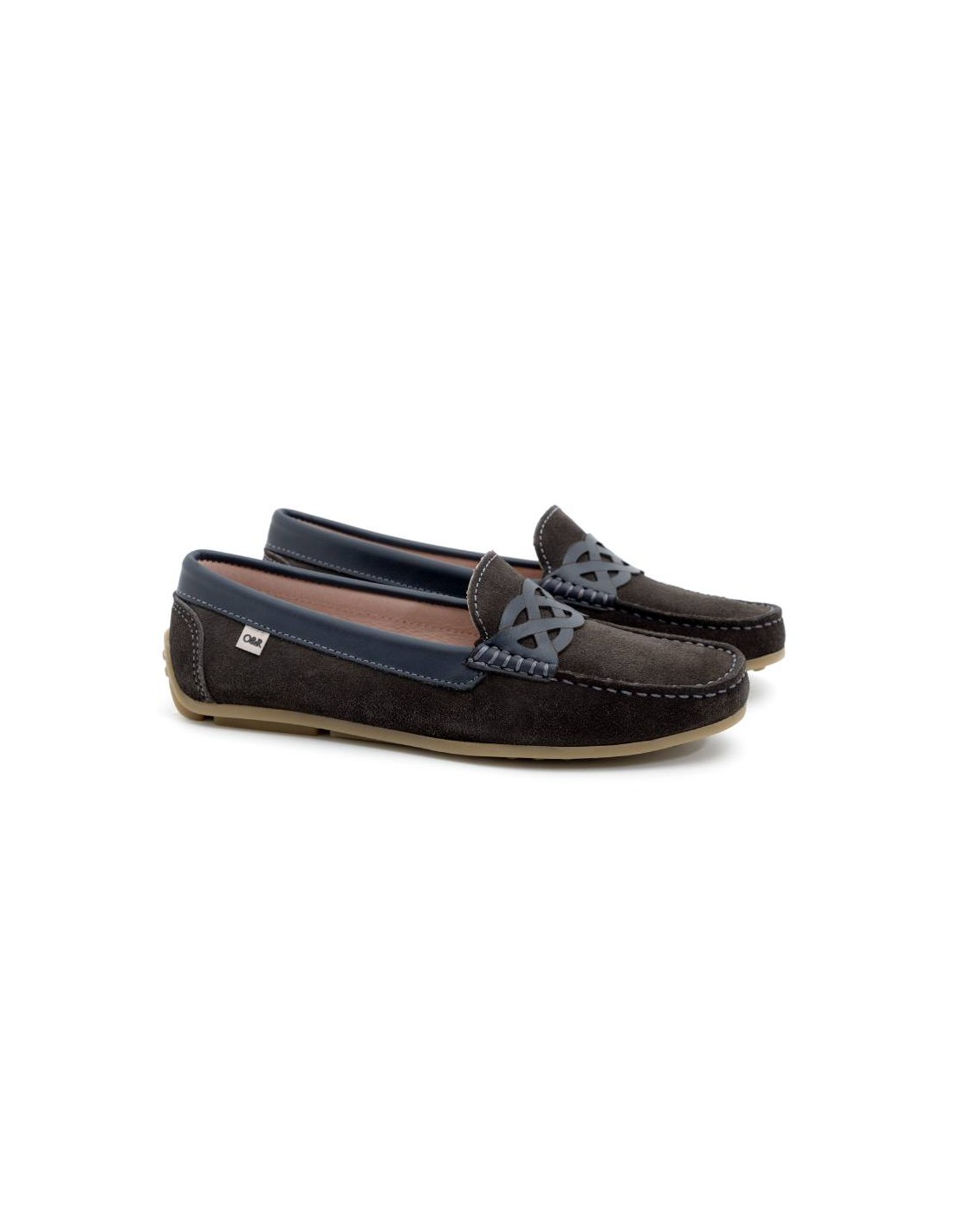 ortiz & reed Mocasines de mujer de ante con antifaz color marrón W-SENDRY-BROWN
