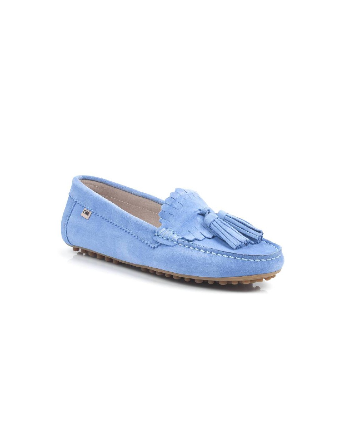 ortiz & reed Mocasines de mujer de ante con borlas color azul W-SICASOR-AZULMEN