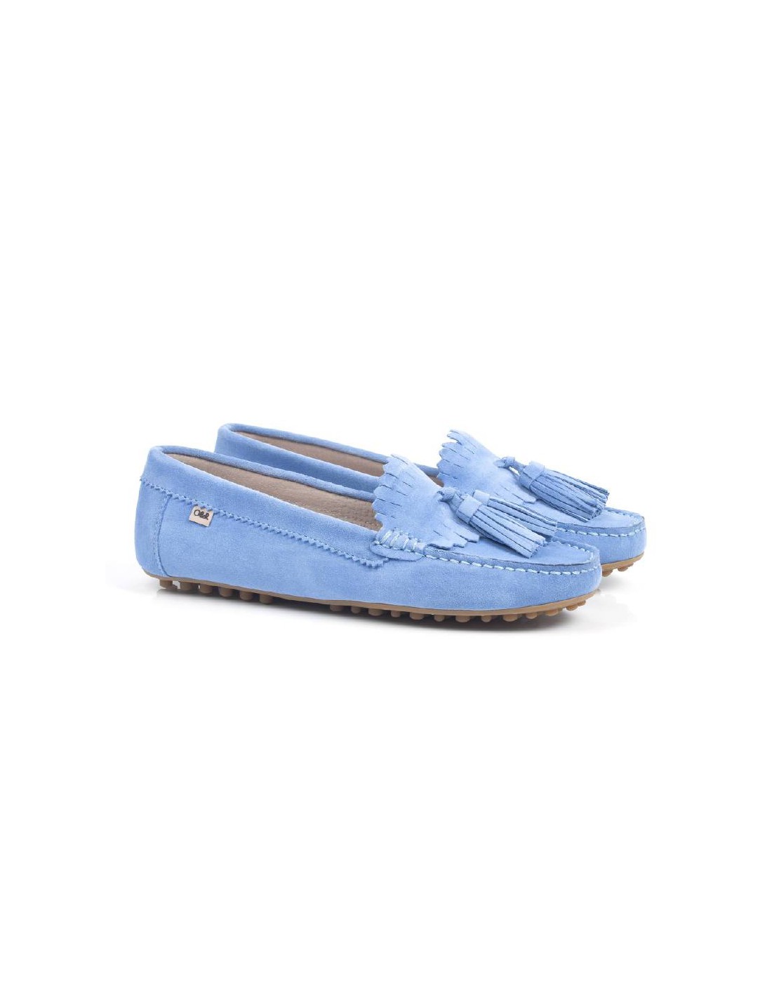 ortiz & reed Mocasines de mujer de ante con borlas color azul W-SICASOR-AZULMEN En oferta