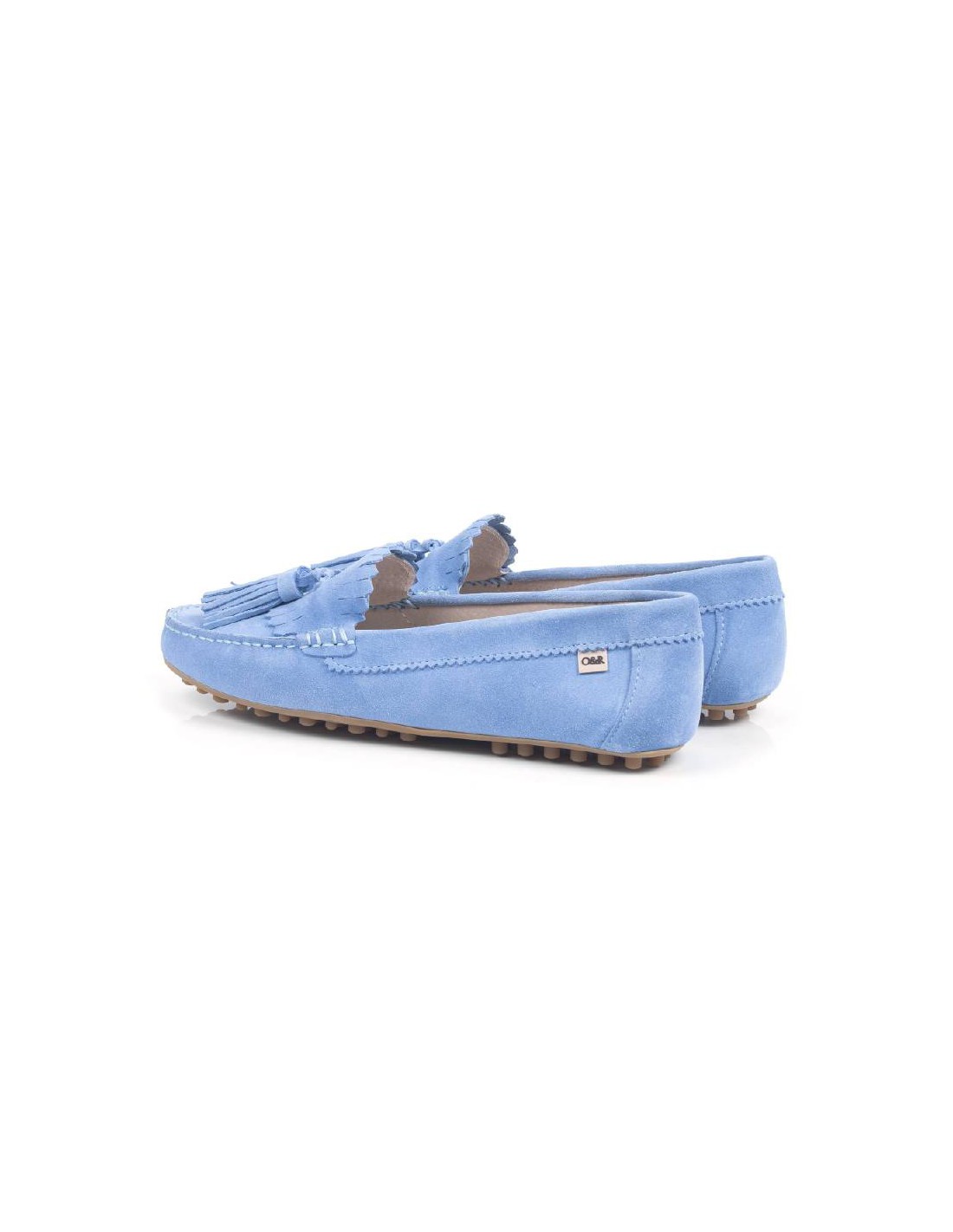 ortiz & reed Mocasines de mujer de ante con borlas color azul W-SICASOR-AZULMEN En oferta