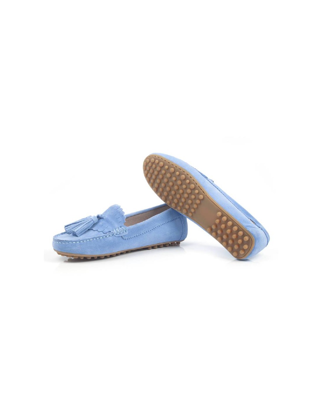 ortiz & reed Mocasines de mujer de ante con borlas color azul W-SICASOR-AZULMEN En oferta