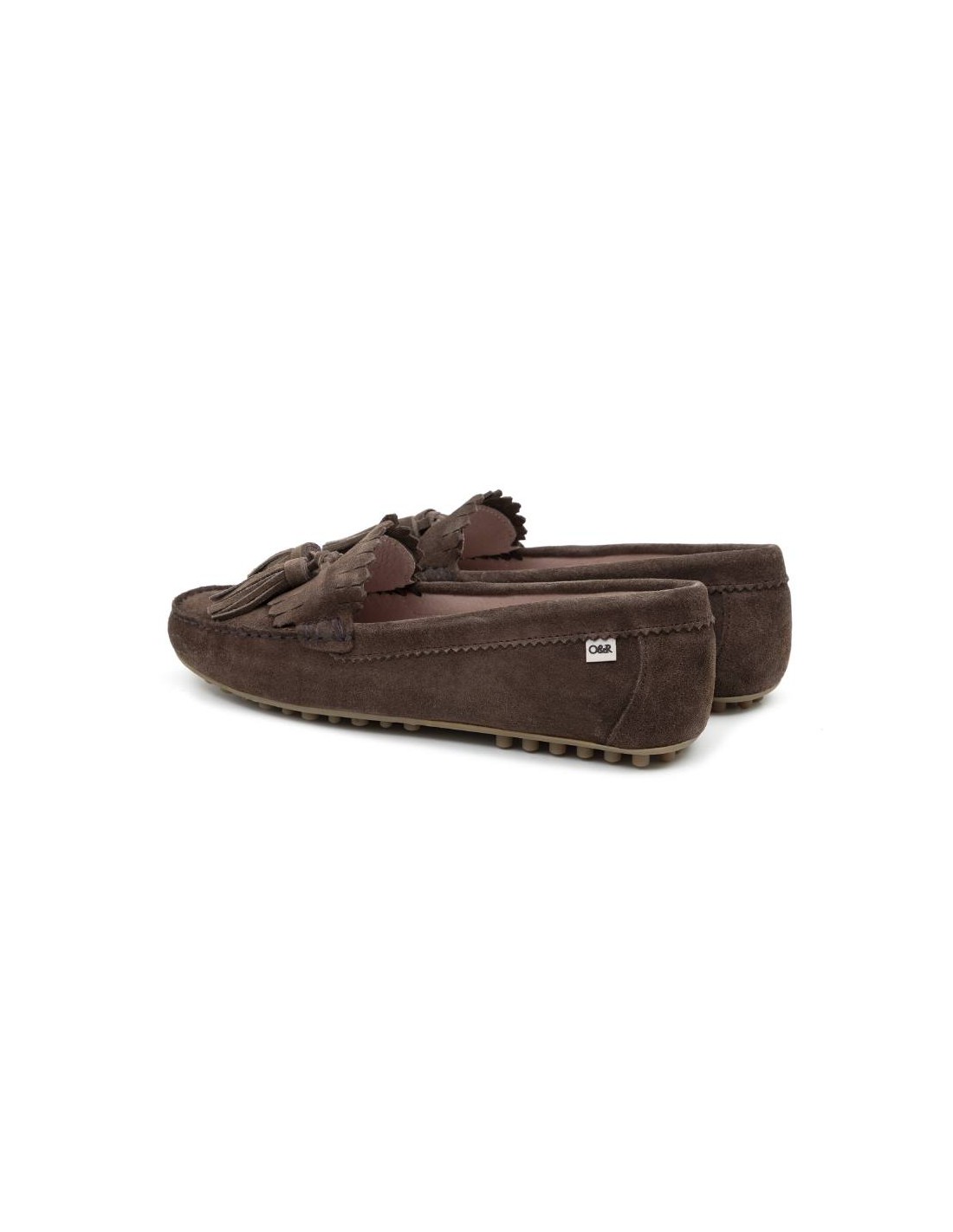 ortiz & reed Mocasines de mujer de ante con borlas color beige W-SICTOR-TAUPE Descuentos del mes