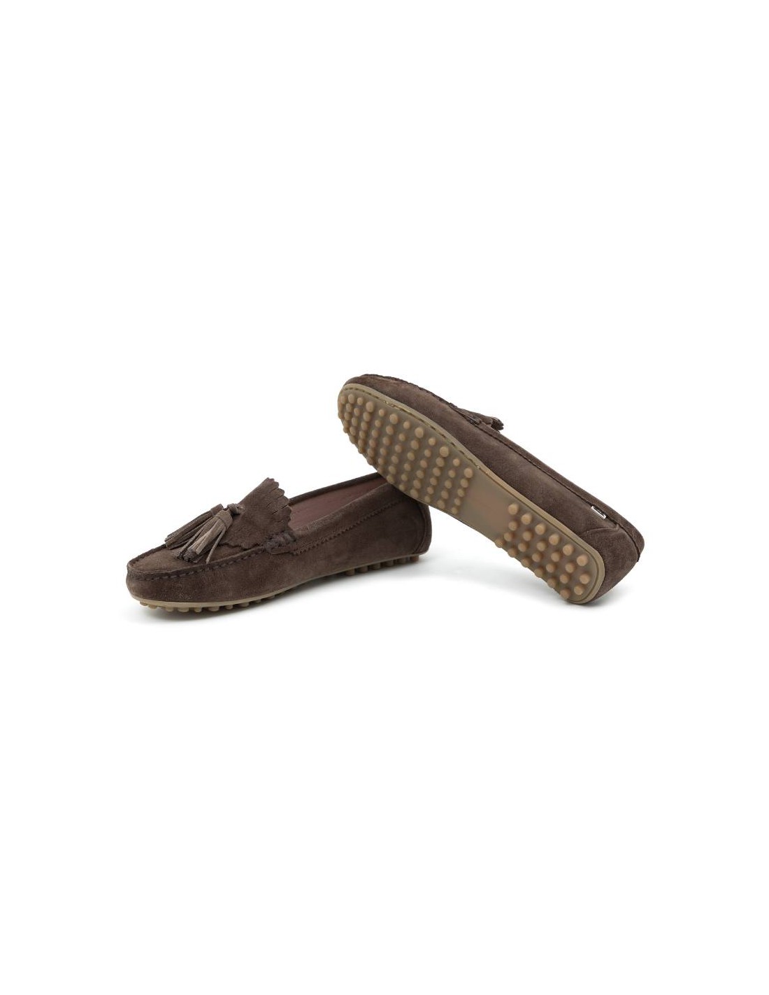 ortiz & reed Mocasines de mujer de ante con borlas color beige W-SICTOR-TAUPE Descuentos del mes
