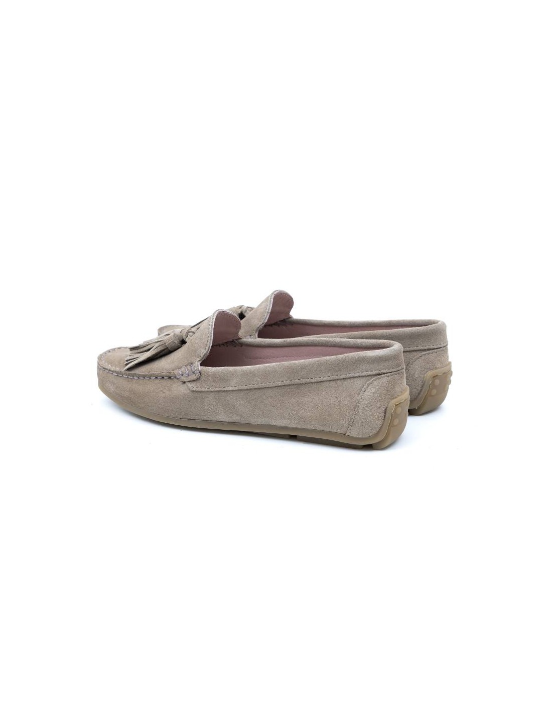 ortiz & reed Mocasines de mujer de ante con borlas color beige W-SUNNY-CORDA Oferta exclusiva