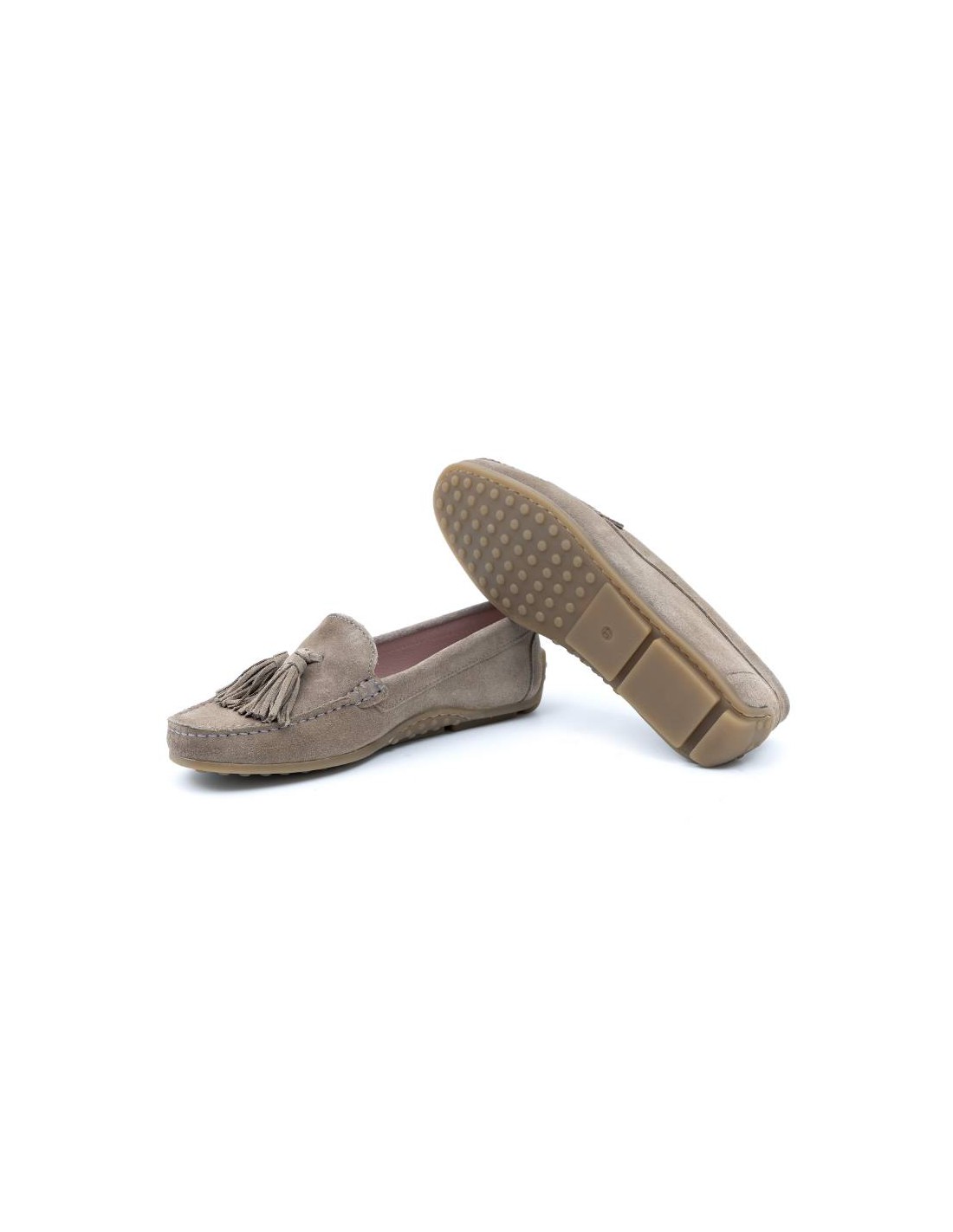 ortiz & reed Mocasines de mujer de ante con borlas color beige W-SUNNY-CORDA Oferta exclusiva