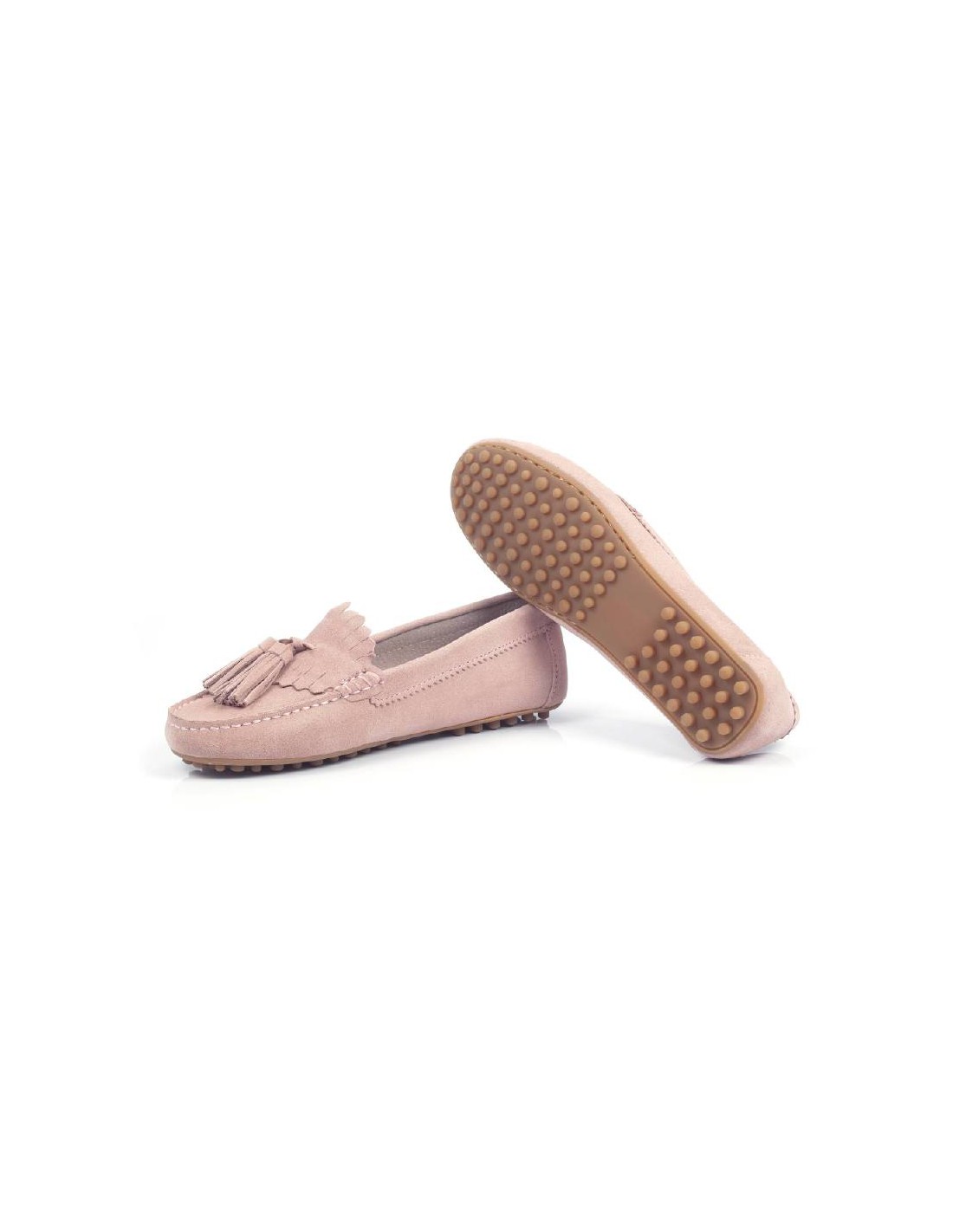 ortiz & reed Mocasines de mujer de ante con borlas color rosa W-SICASA-ROSA Última moda