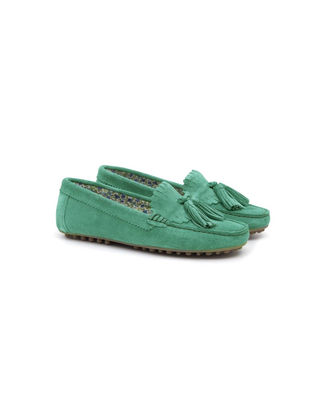 ortiz & reed Mocasines de mujer de ante con borlas color verde W-SELTOR-MENTA