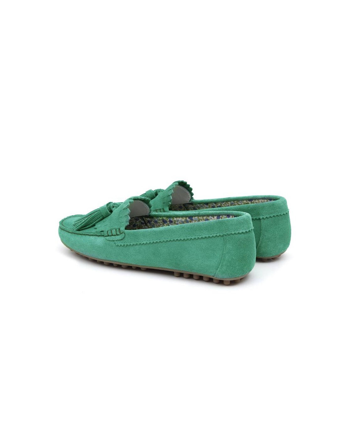 ortiz & reed Mocasines de mujer de ante con borlas color verde W-SELTOR-MENTA Descuento por venta flash