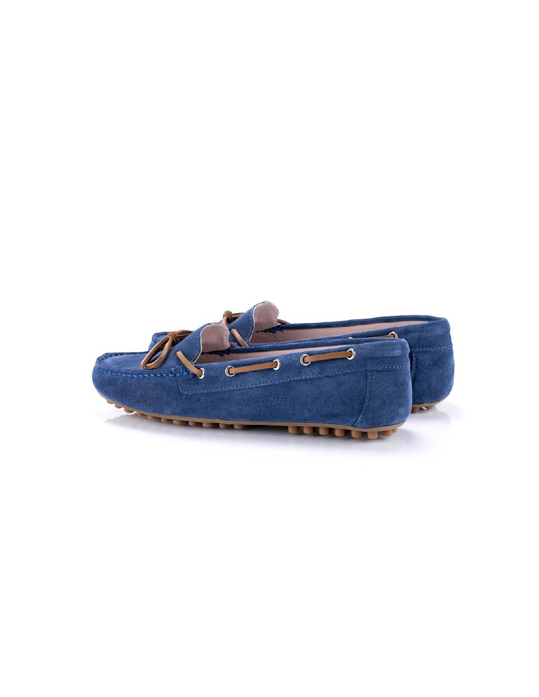 ortiz & reed Mocasines de mujer de ante con cordón de piel color azul W-SEDAL-INDIGO Ofertas de temporada