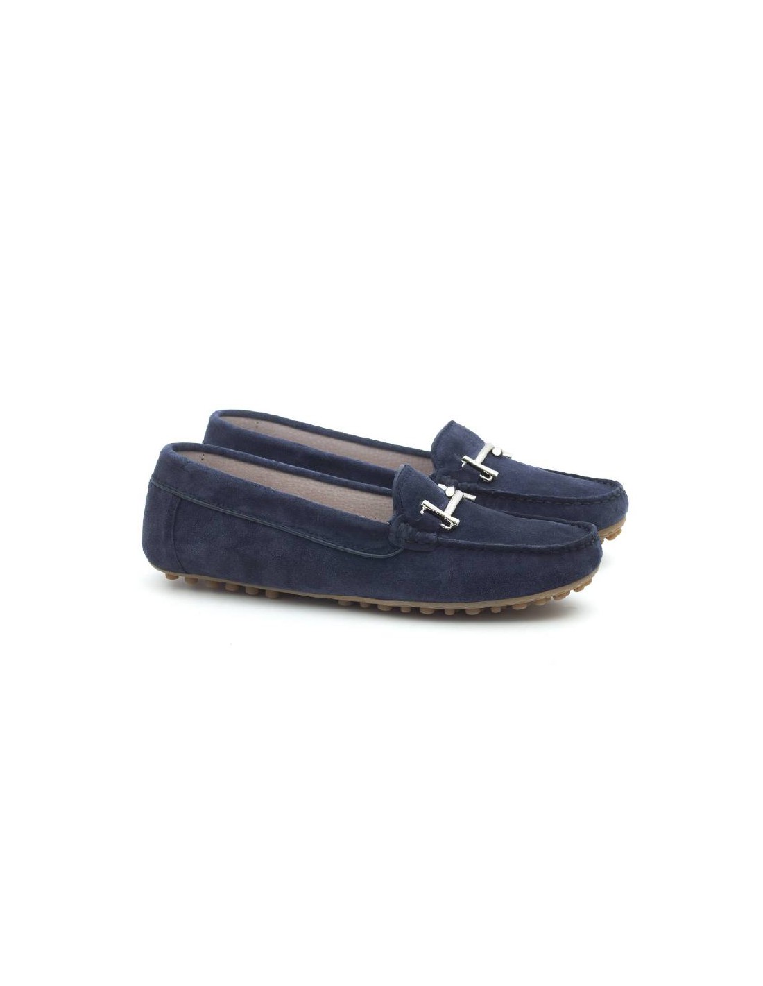 ortiz & reed Mocasines de mujer de ante con cordón de piel color azul W-SERINA-AZUL-300