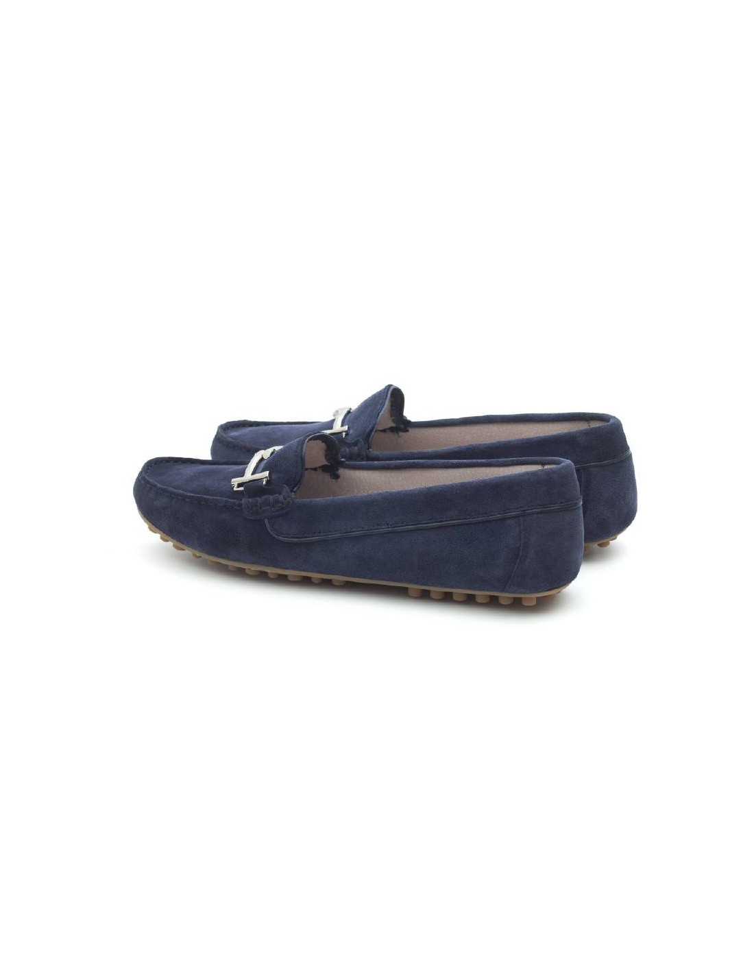 ortiz & reed Mocasines de mujer de ante con cordón de piel color azul W-SERINA-AZUL-300 Ofertas especiales